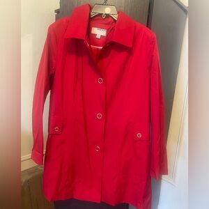 Anne Klein Bold Red Trench Coat